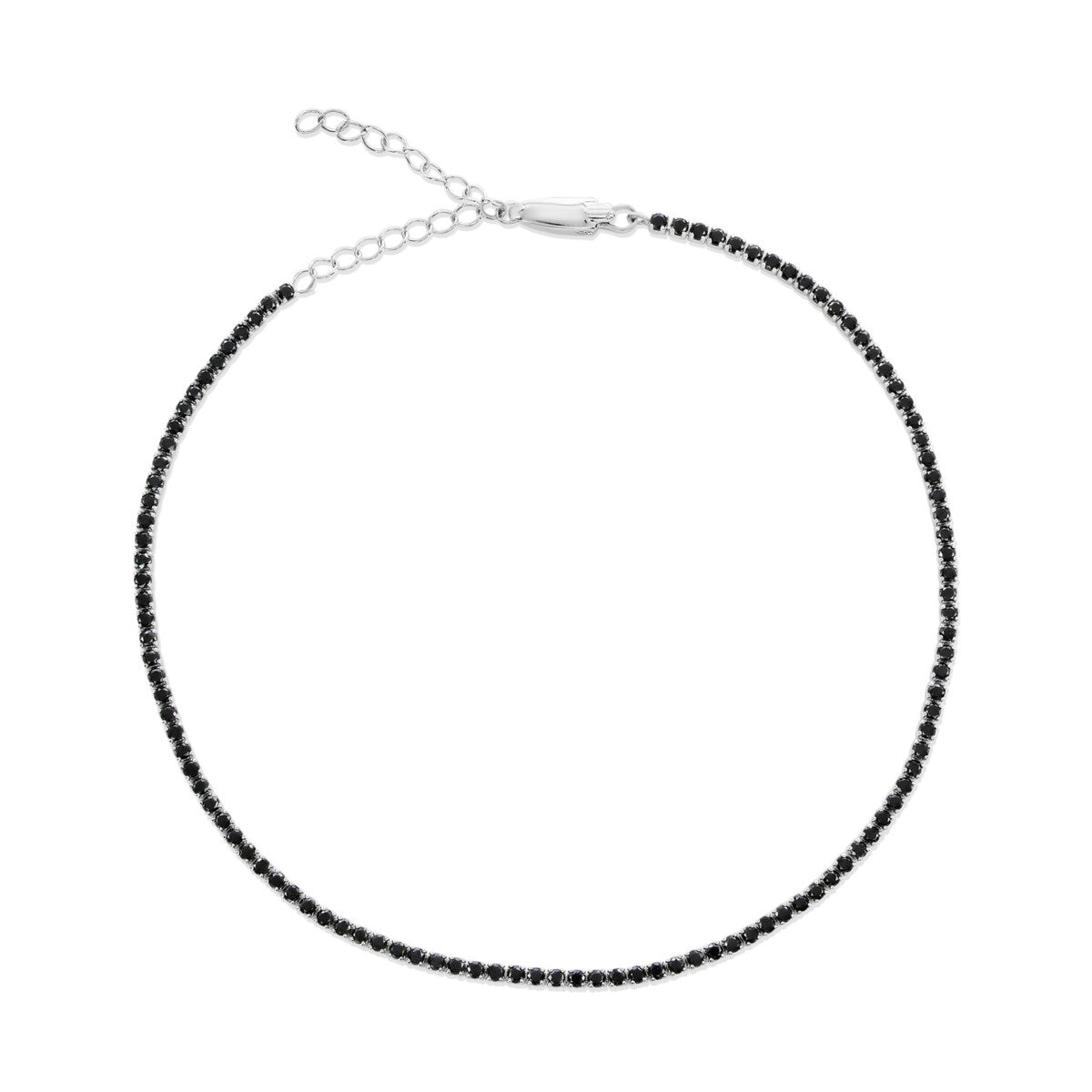 18K ホワイトゴールド 1.00カラット ブラックダイヤモンド テニスブレスレット