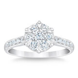 14K ホワイトゴールド 0.75カラット ダイヤモンド リング 14号