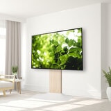朝日木材加工 壁寄せテレビスタンド WS-F820-NW ナチュラル木目&ホワイト