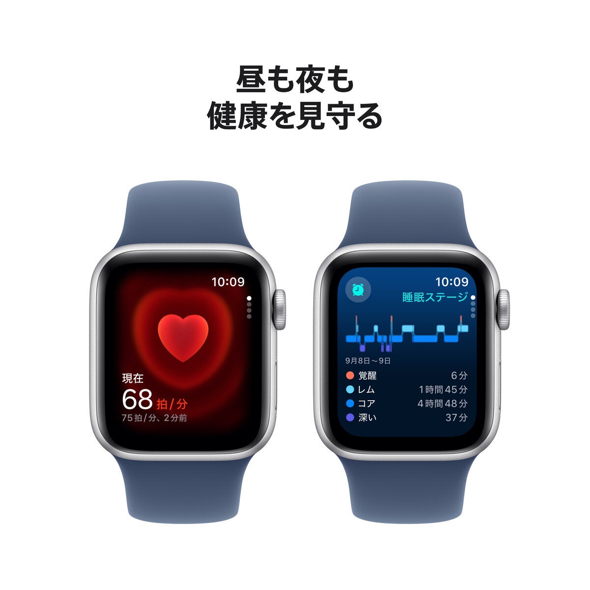Apple Watch SE(第2世代・GPSモデル)- 40mmシルバーアルミニウムケースとデニムスポーツバンド - S/M Apple Watch SE(第2世代・GPSモデル)- 40mmシルバーアルミニウムケースとデニムスポーツバンド - S/M