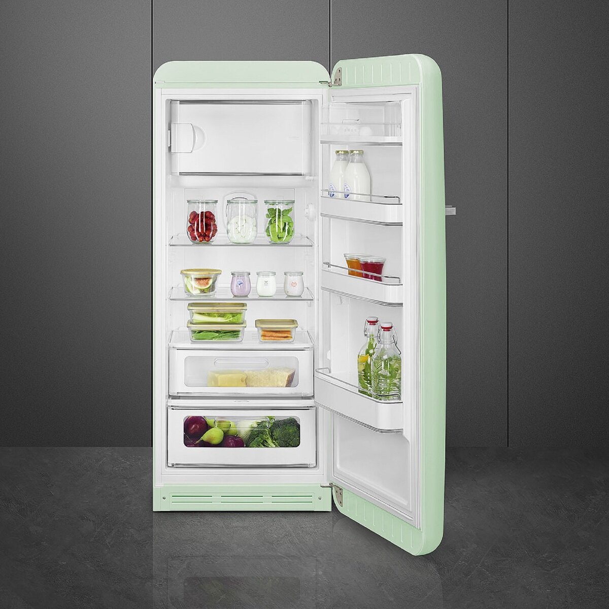 SMEG 270L 冷蔵庫 FAB28RPG5JP パステルグリーン