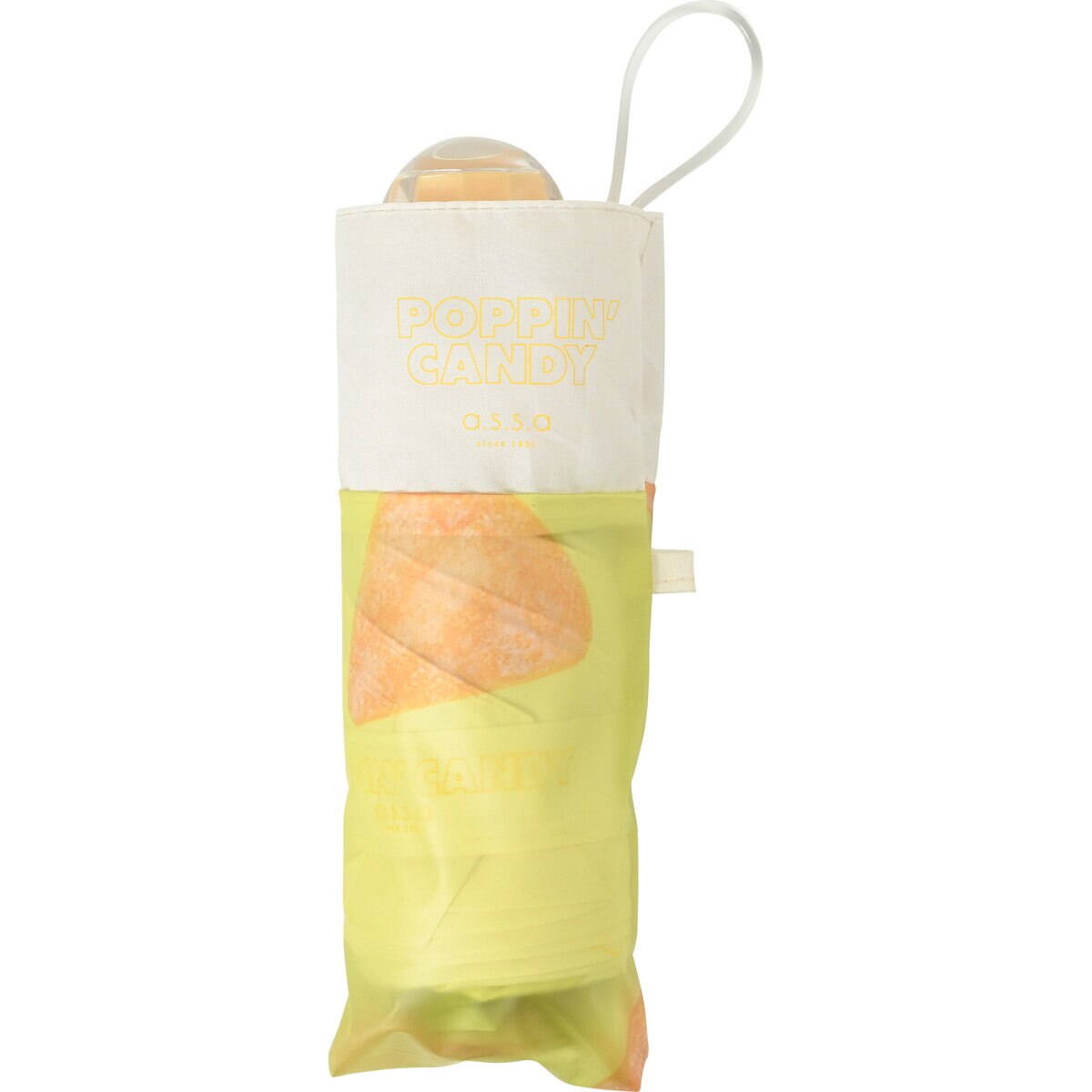 assa 雨傘折りたたみ CAM50 お菓子 透明 イエロー / グレープフルーツグミ RMM839