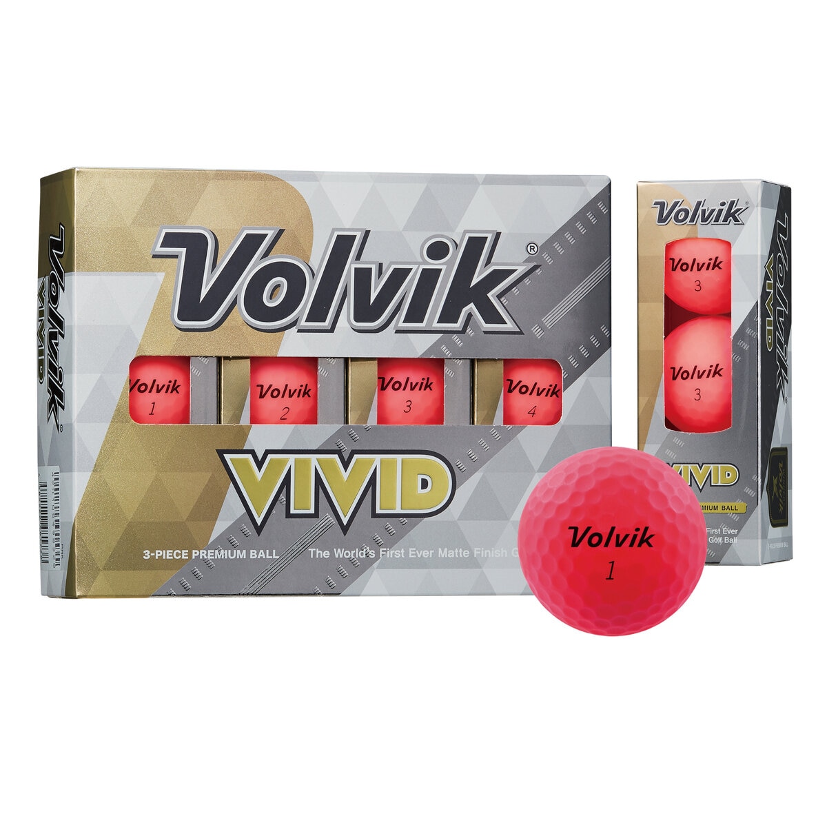 VolvikボルビックVIVIDゴルフボール　レッド2ダース