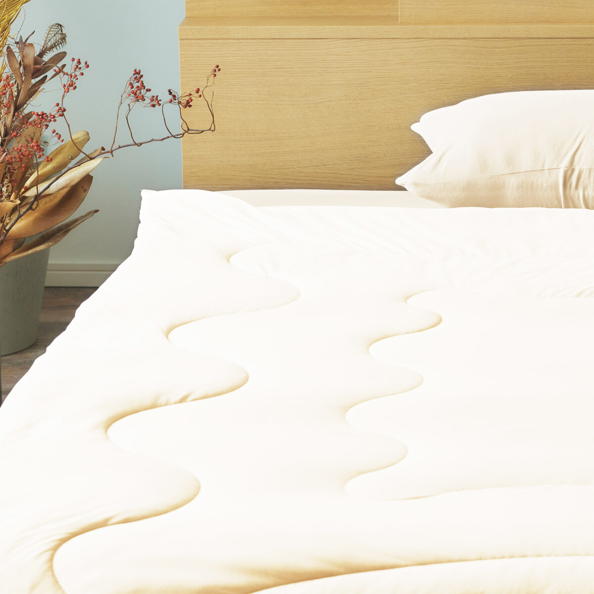 ポリ+コットン コンフォーター ダブル ホワイト