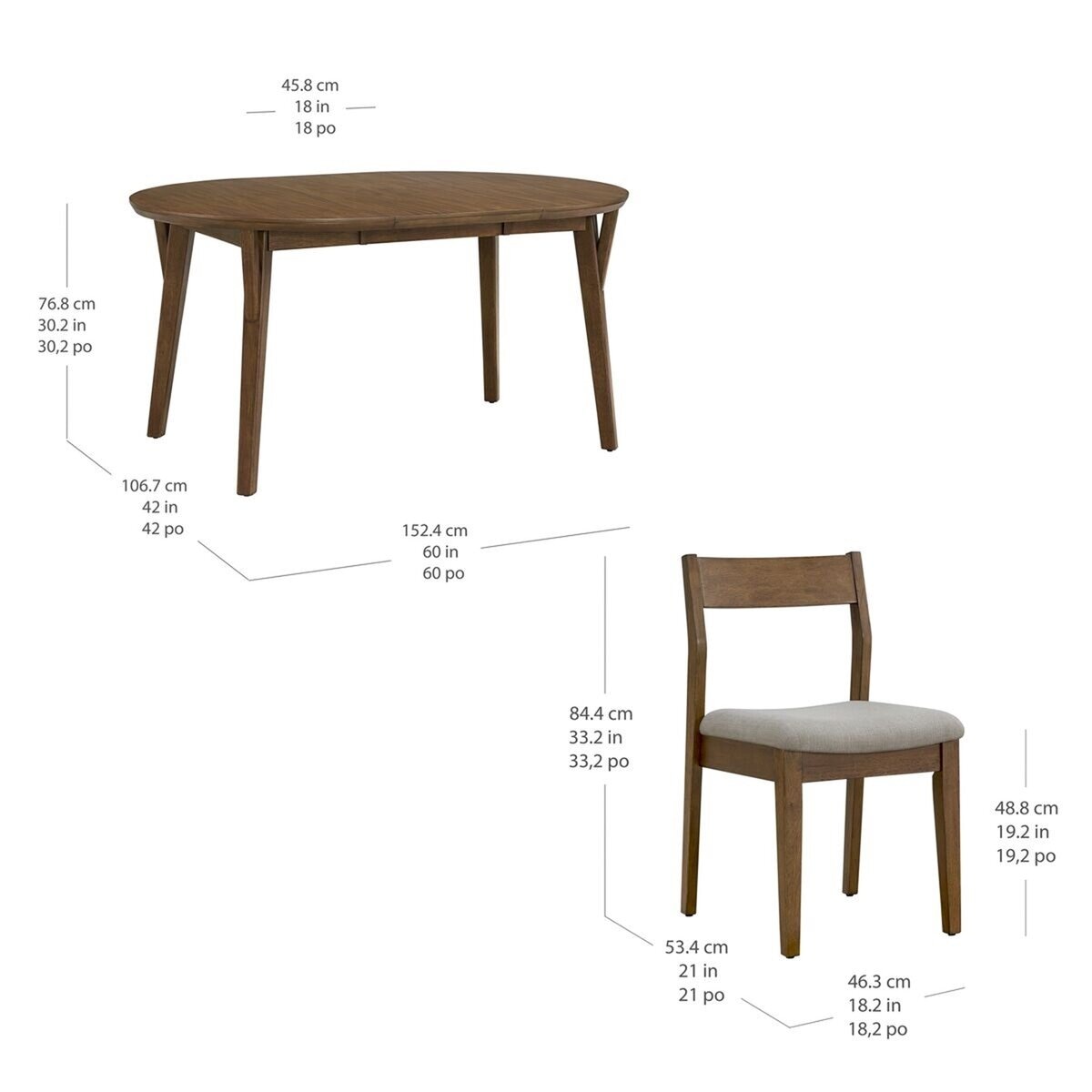 5-Piece Rayven Oval Dining Set