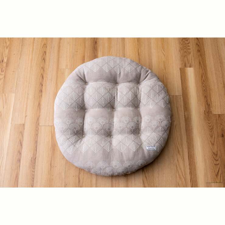 ジャガード織り ペットクッション グレーベージュ