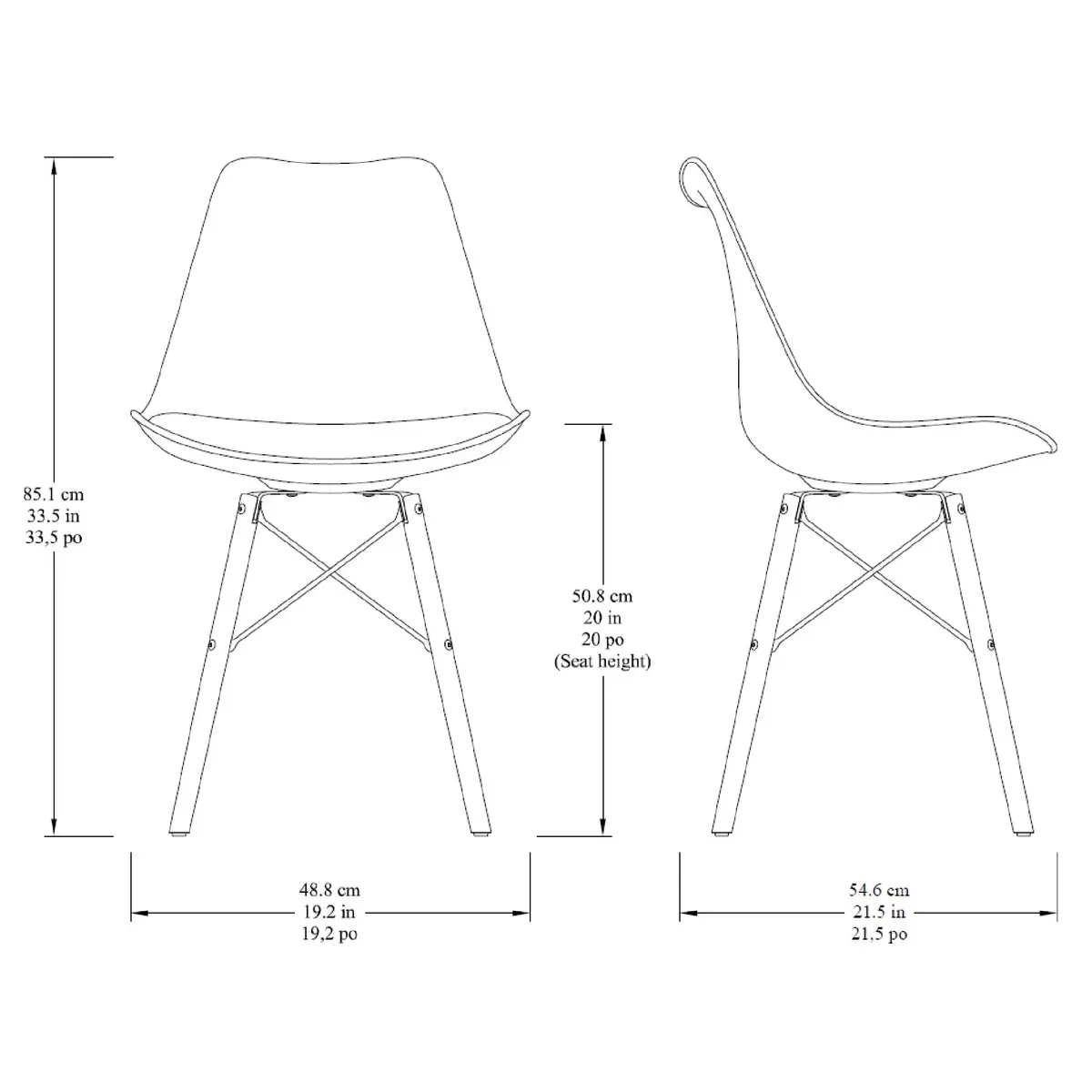 Bayside Furnishings　　　　　　　　　アクセントチェアー 2脚セット ホワイト