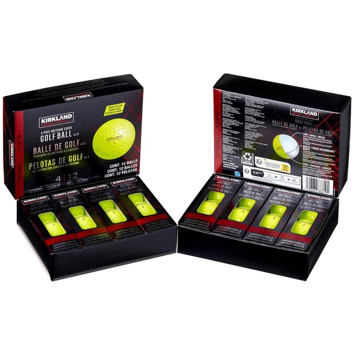 カークランドシグネチャー 3ピースゴルフボール バージョン3.0 イエロー 24個入り
