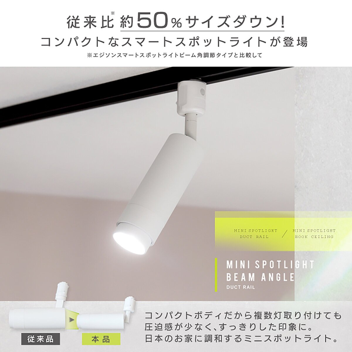 Edison Smart（エジソンスマート）ミニスポットライト ビーム角調節タイプ ダクトレール用 ブラック RST-TL167BK