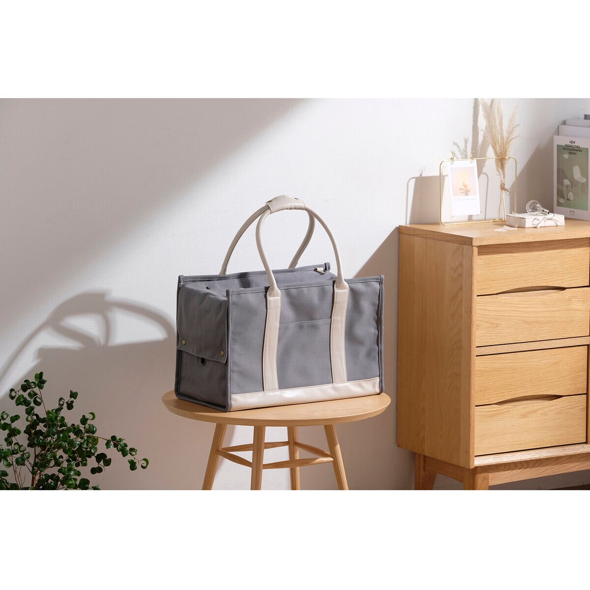 キャンバス トート キャリー L サイズ グレー