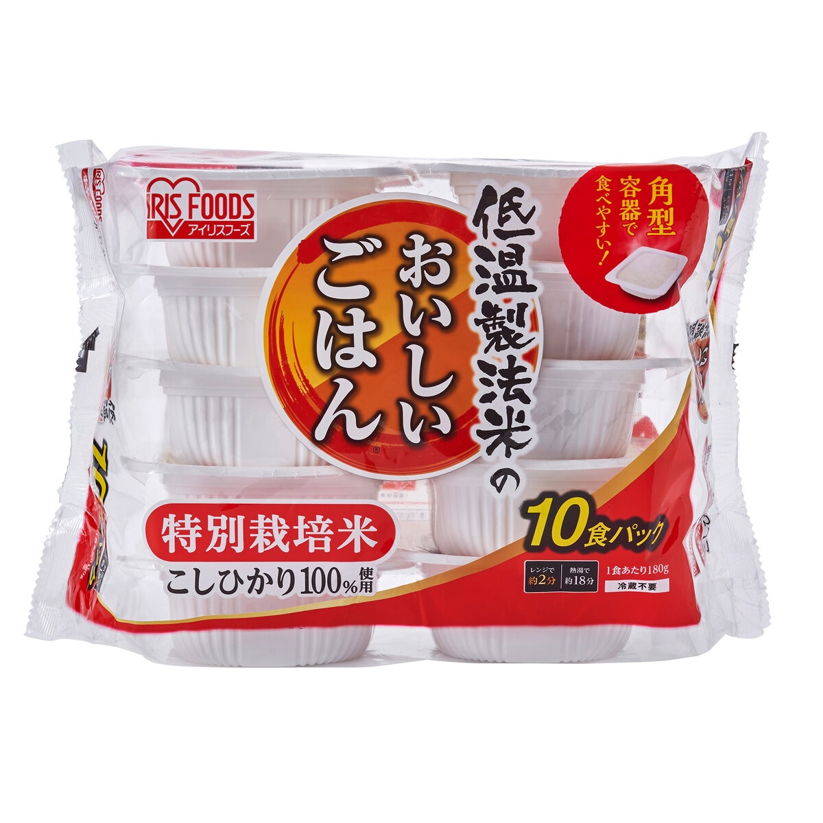 180g　特別栽培米こしひかり100%　低温製法米パックライス　10パック　x　アイリスオーヤマ　Costco...