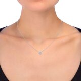 14K ホワイトゴールド 0.14カラット ラウンドカット ネックレス