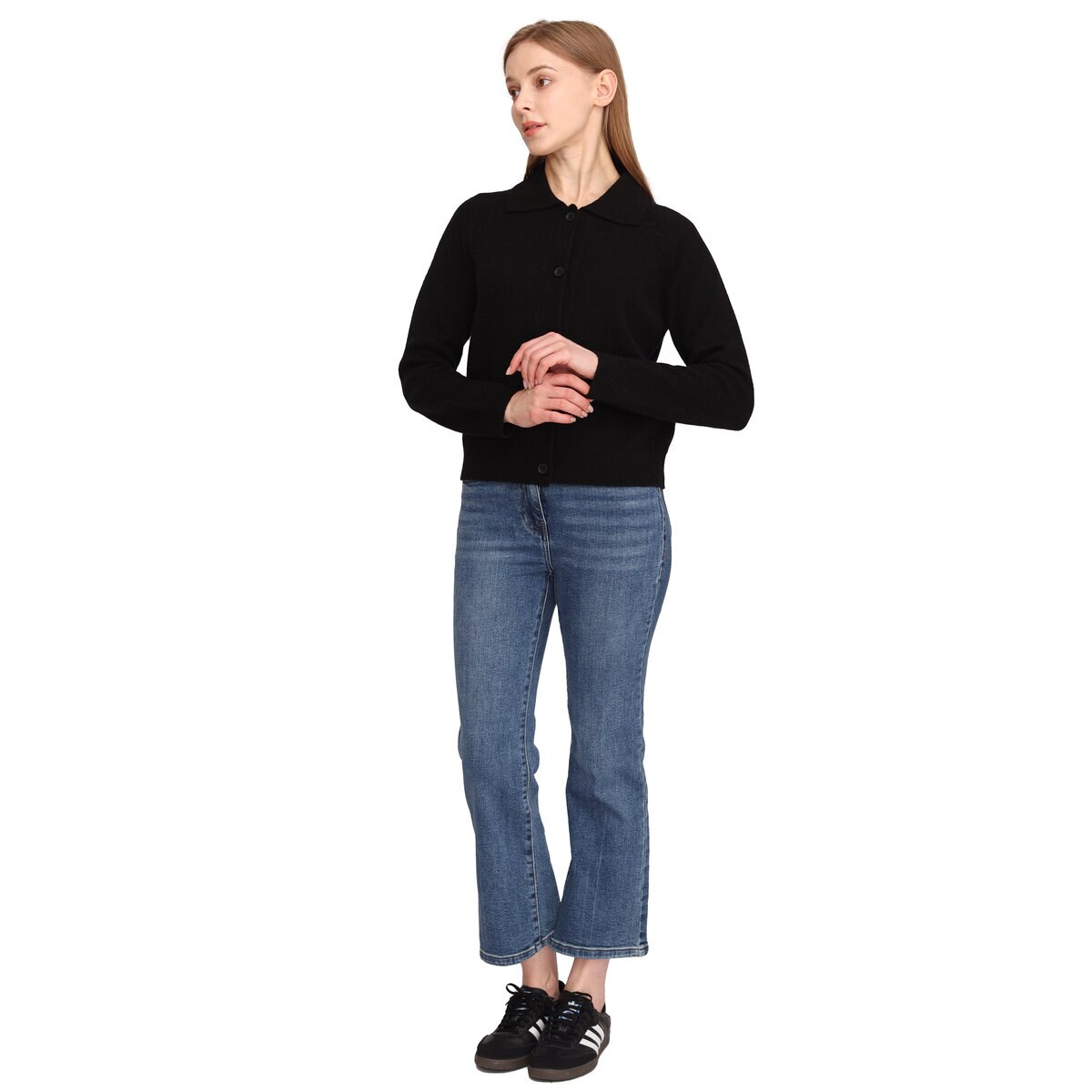 ソレツィア レディース ウール カーディガン ブラック S