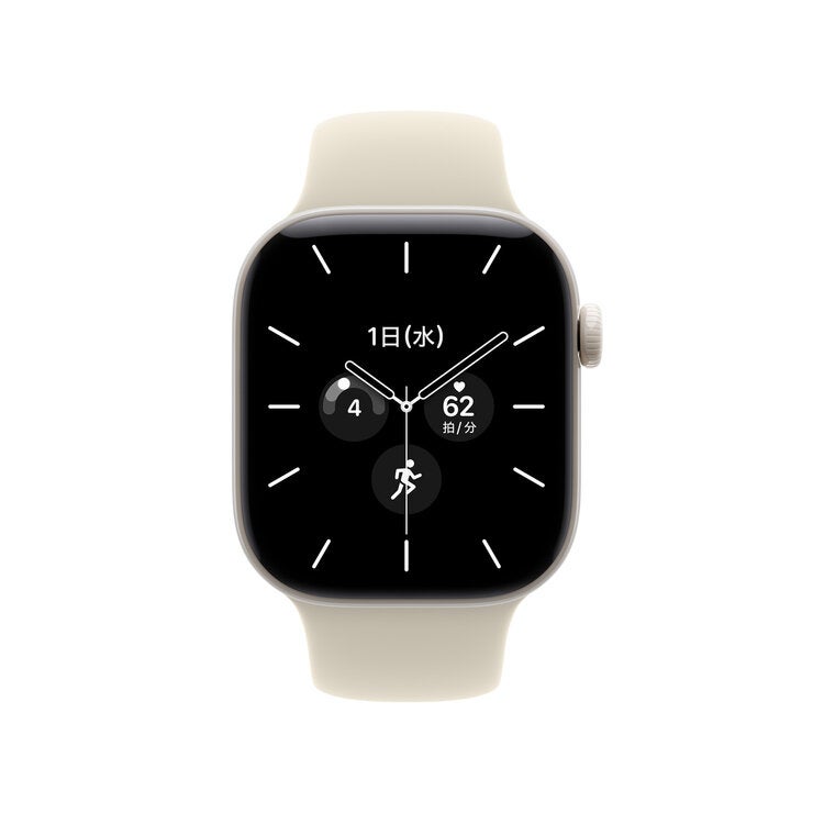 Apple Watch S12 GPS+Cellular 42mm パールホワイトセラミックケースとサンドスポーツバンド - S/M