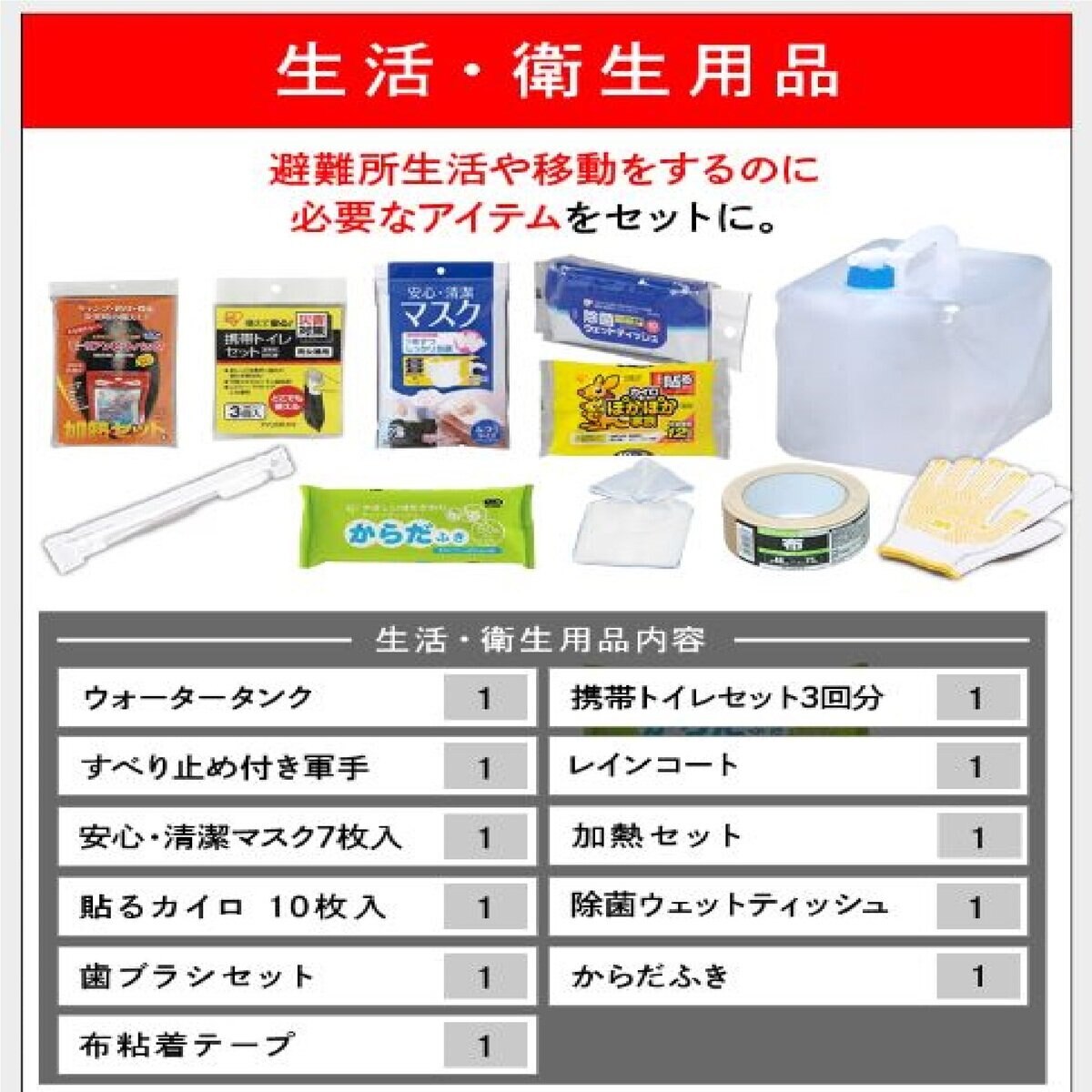 アイリスオーヤマ 避難リュックセット 1人用 38L HRS-33