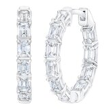 14Kホワイトゴールド 1.75カラット ダイヤモンド フープピアス