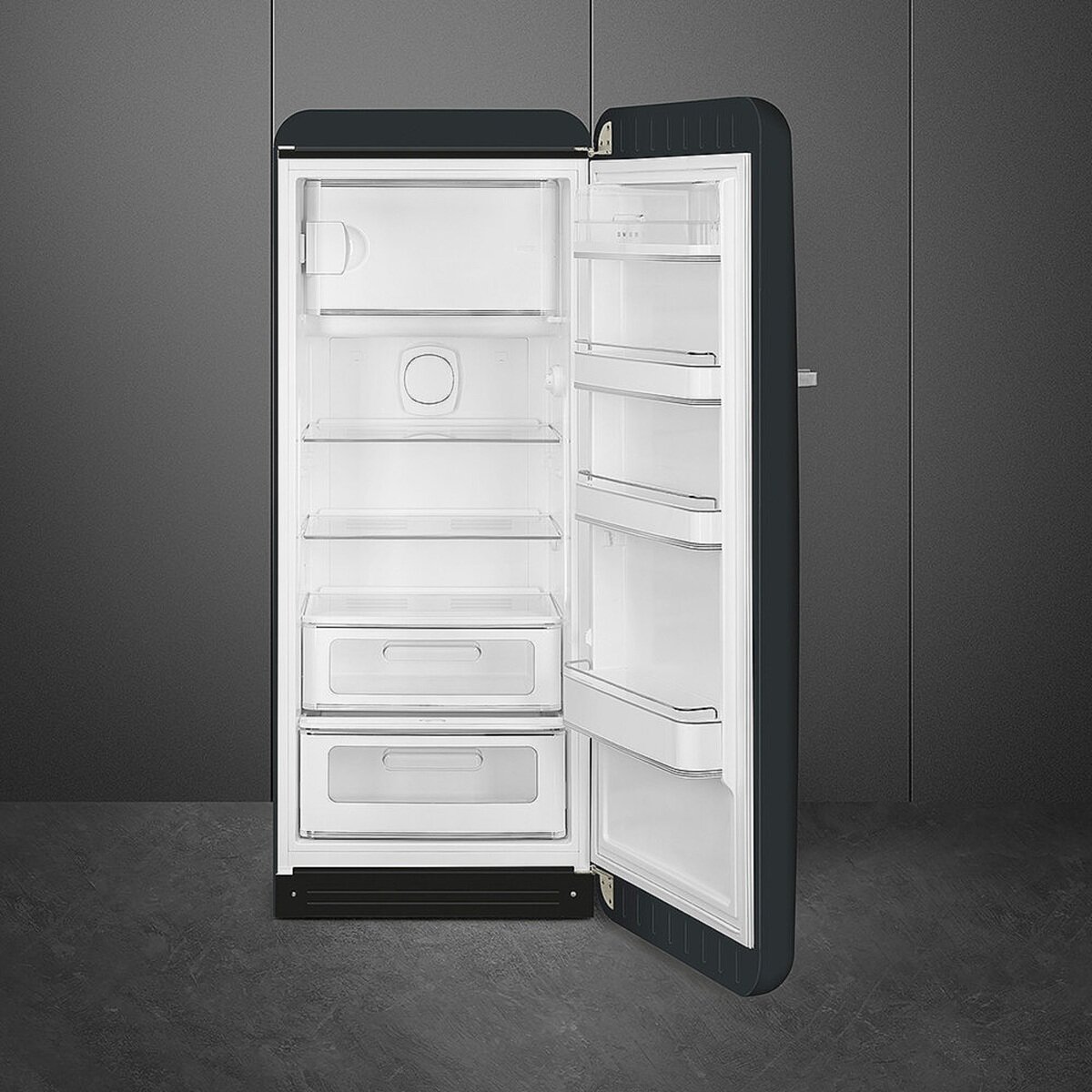 smeg 270L 冷蔵庫 FAB28RDBLV5JP ブラックベルベット