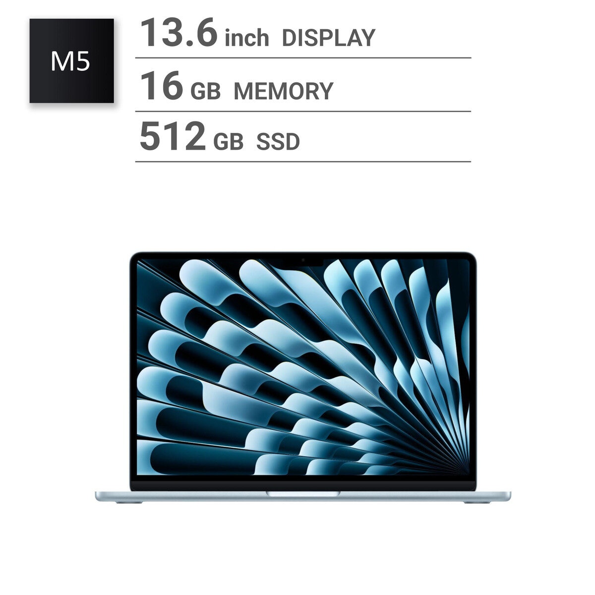 Apple/MacBook Air 13インチ/10コアCPU/ 8コアGPU/M5チップ /16GB/512GB SSD-スカイブルー US配列キーボード