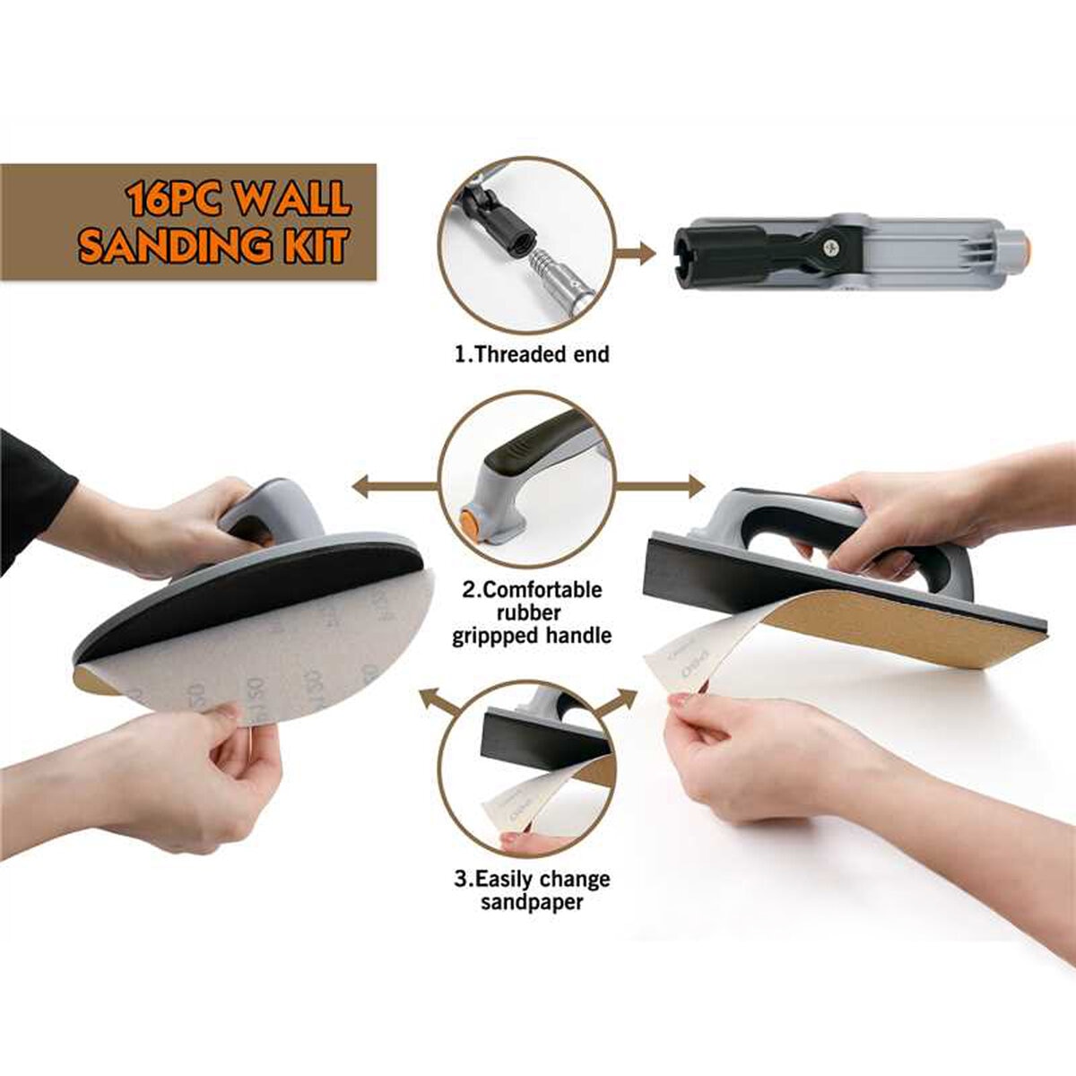 ROLLINGDOG（ローリングドッグ）サーフェックス乾式壁ハンドサンダー16セット