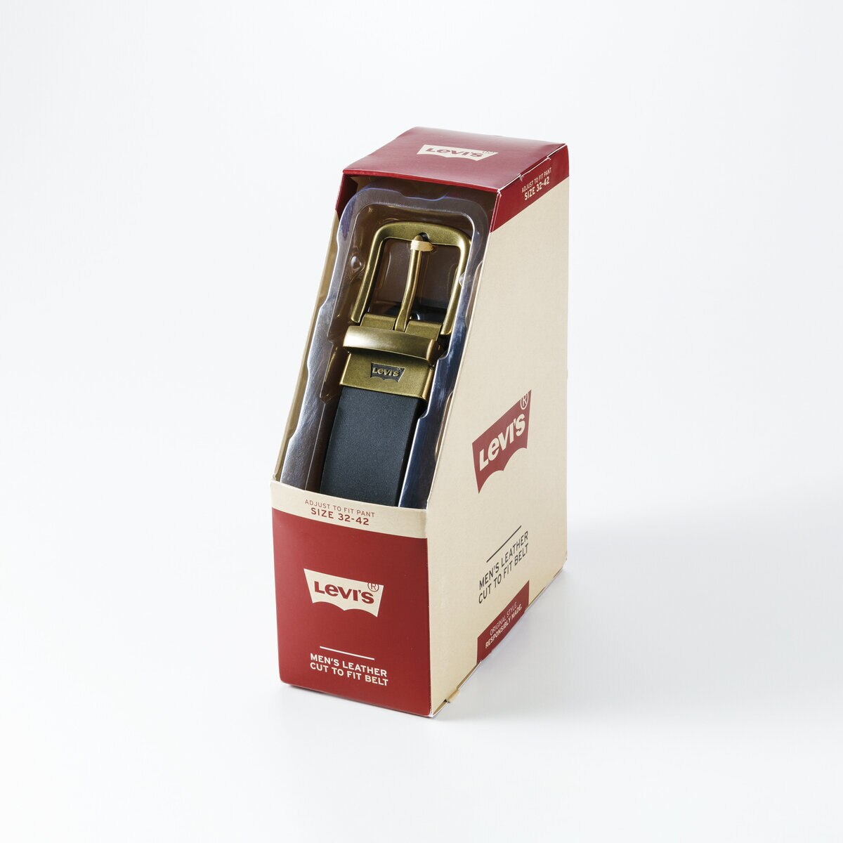 リーバイス メンズ レザー ベルト ブラック