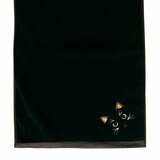 Uchinoko うちのニャンコ毛並ロングフェイスタオル 34cm x 100cm 3枚組 黒猫/ブラック