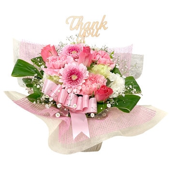 Thank you ギフト フラワーアレンジメント ピンク