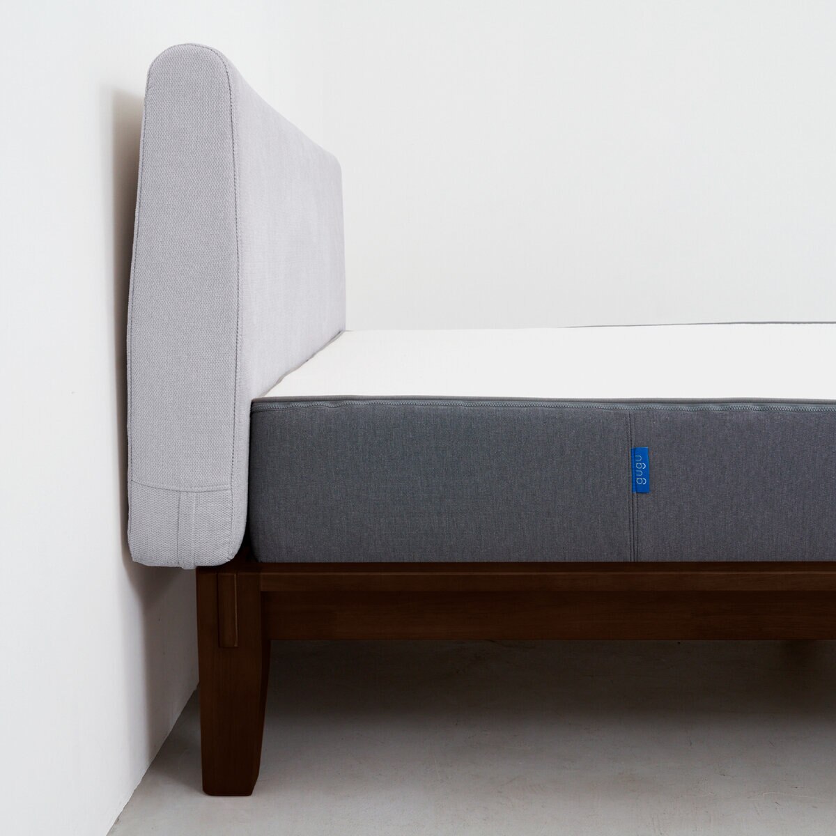 グーグーベッドフレームセット シングル（カラー：エスプレッソ　 ヘッドボード：ライトグレー）