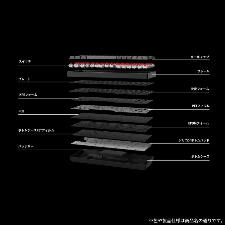 Keychron / K2 MAX QMK ワイヤレスカスタム・メカニカルキーボード ブラック / グレー RGB 赤軸(ホットスワップ) JIS配列