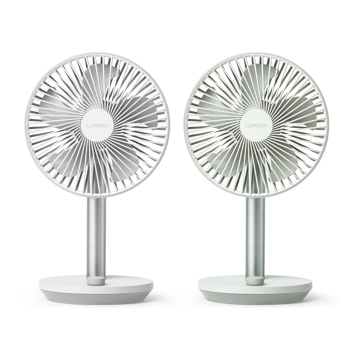 LUMENA コードレス 卓上扇風機 2個セット ホワイト&ペールグリーン