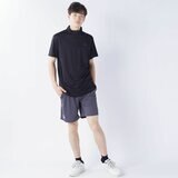カッパ メンズ ハーフジップ 半袖 Tシャツ / ブラック / L