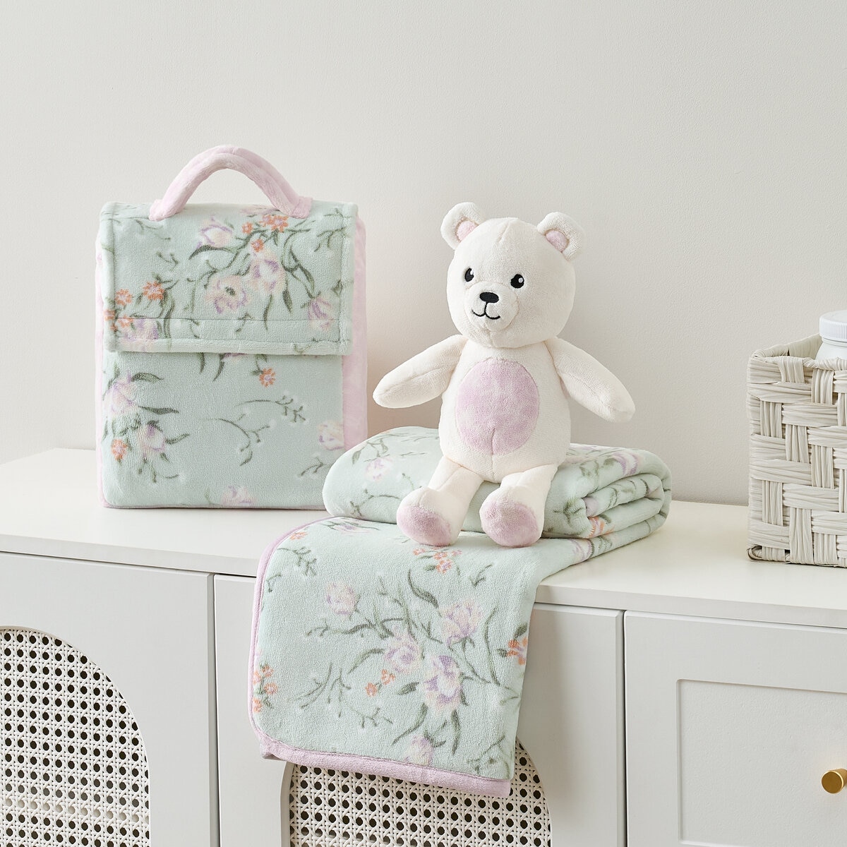 Honey Pod ベビーブランケット＆ぬいぐるみ パープル