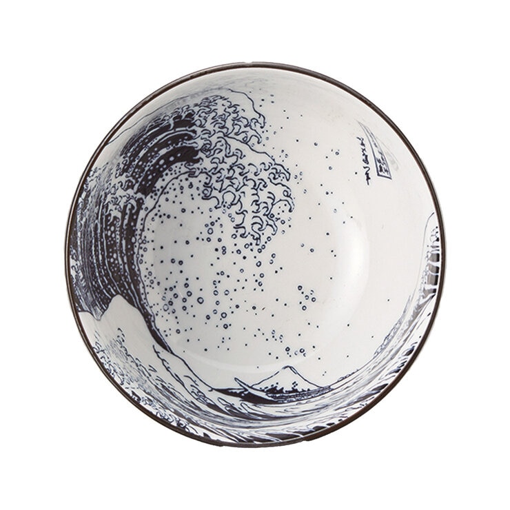 三郷陶器 北斎富士 13cm多用丼 美濃焼