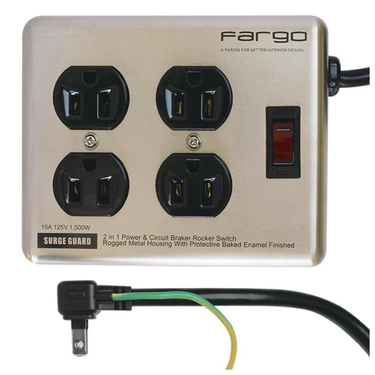 Fargo スチールタップ AC4個口 3ピン PT400SV シルバー Fargo スチールタップ AC4個口 3ピン PT400SV シルバー