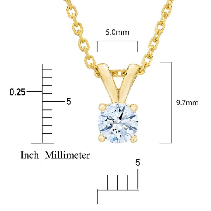 14K イエローゴールド 0.50カラット ソリティア ダイヤモンド ネックレス 14K イエローゴールド 0.50カラット ソリティア ダイヤモンド ネックレス