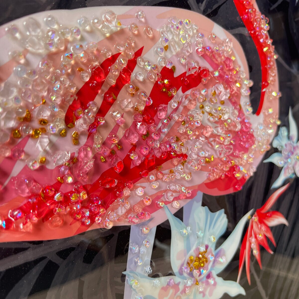 クリスタルアート フラミンゴ 51 x 61cm