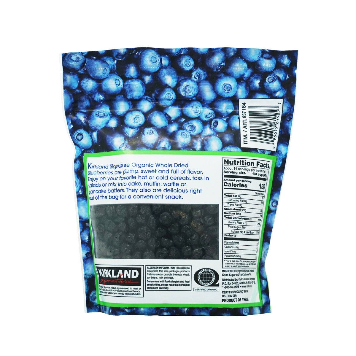 Kirkland Signature Organic Dried Blueberries 567g Kirkland Signature Organic Dried Blueberries 567g