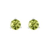 14K ホワイトゴールド 7mm ペリドット ピアス