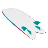 ウェーブストーム 5フィート8 (172.7cm) レトロフィッシュサーフボード ストライプ ピンク/グリーン/アクアブルー