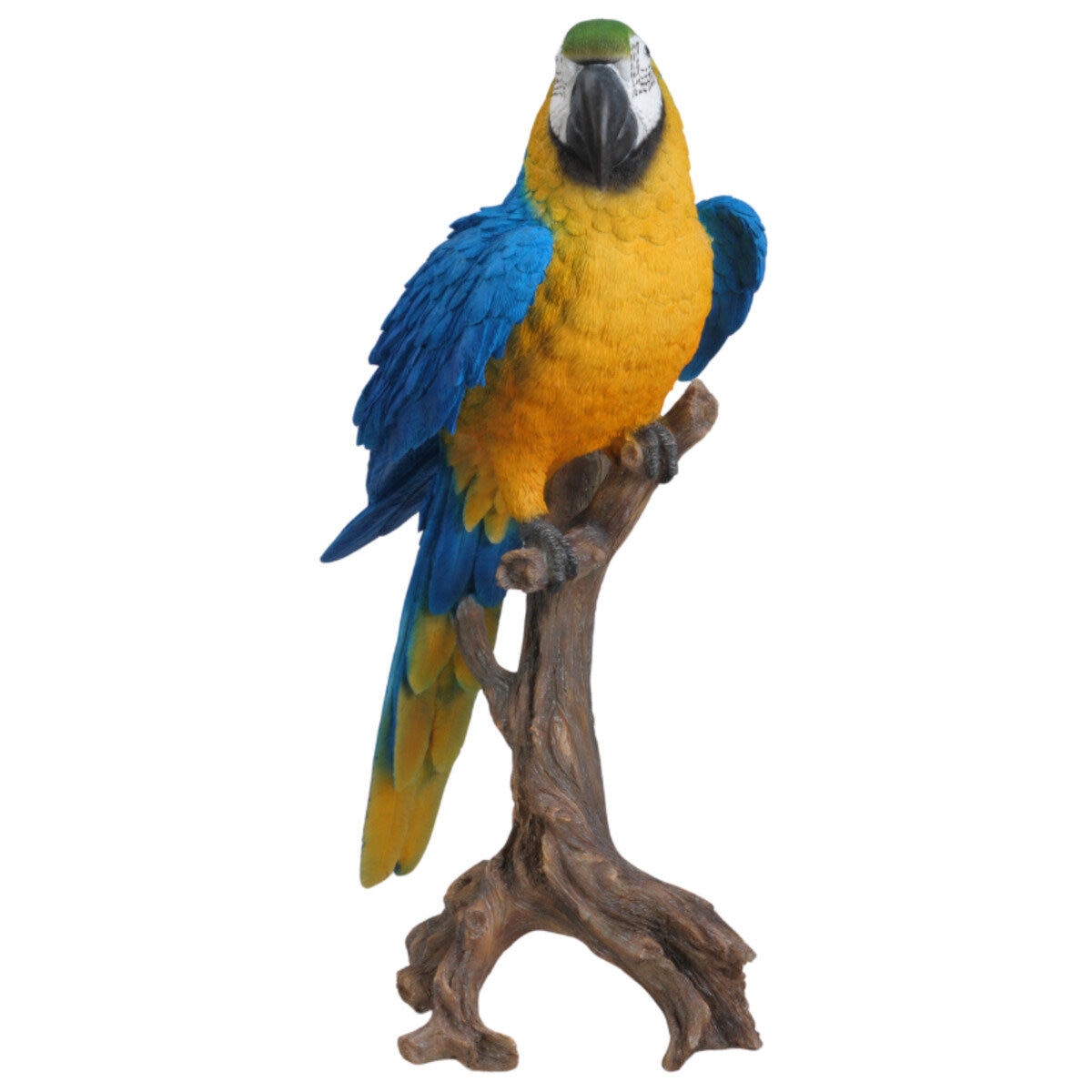 ウービア 切り株にとまるコンゴウインコの置物 ブルー 特大 H14142-1