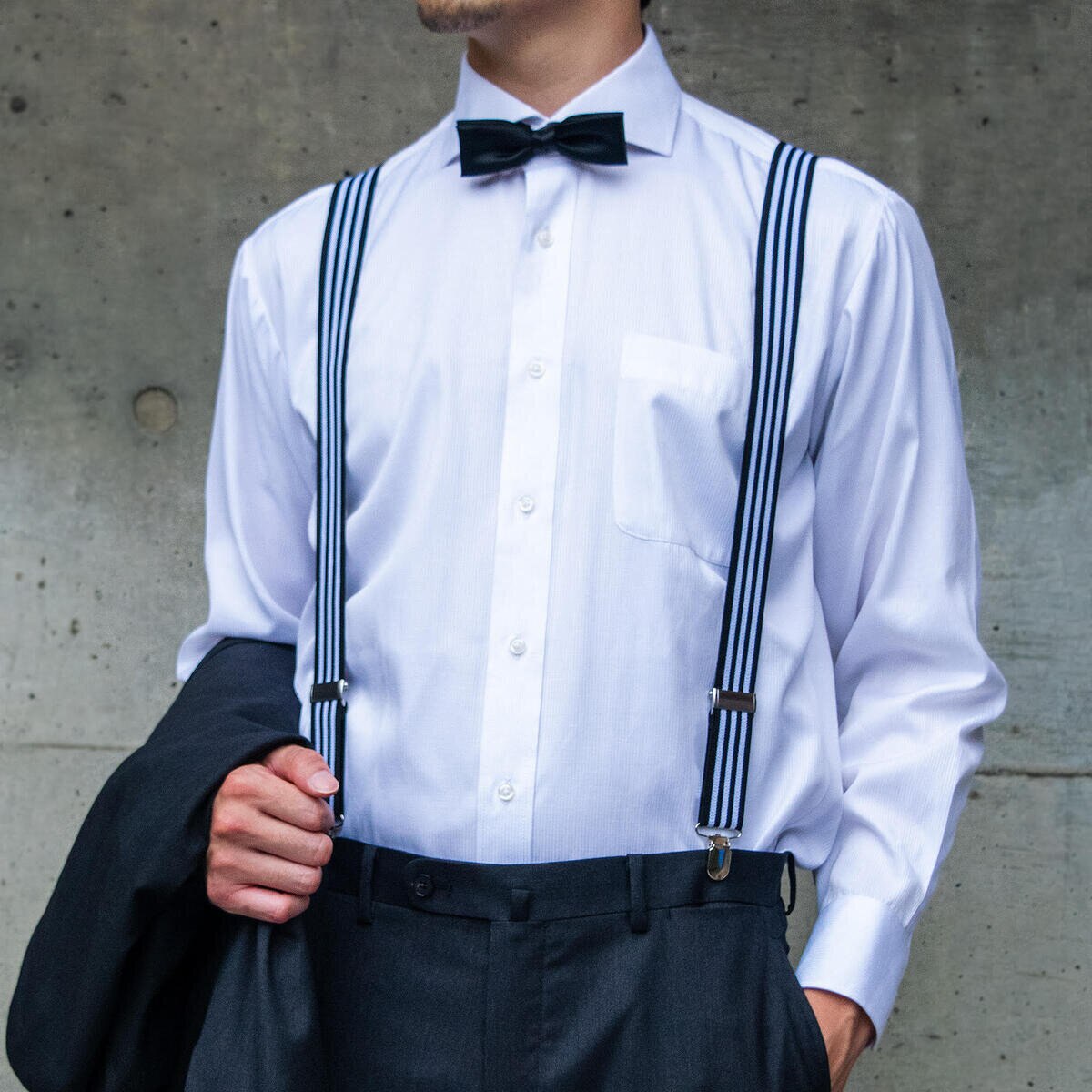 サスペンダー ホワイト/ブラック