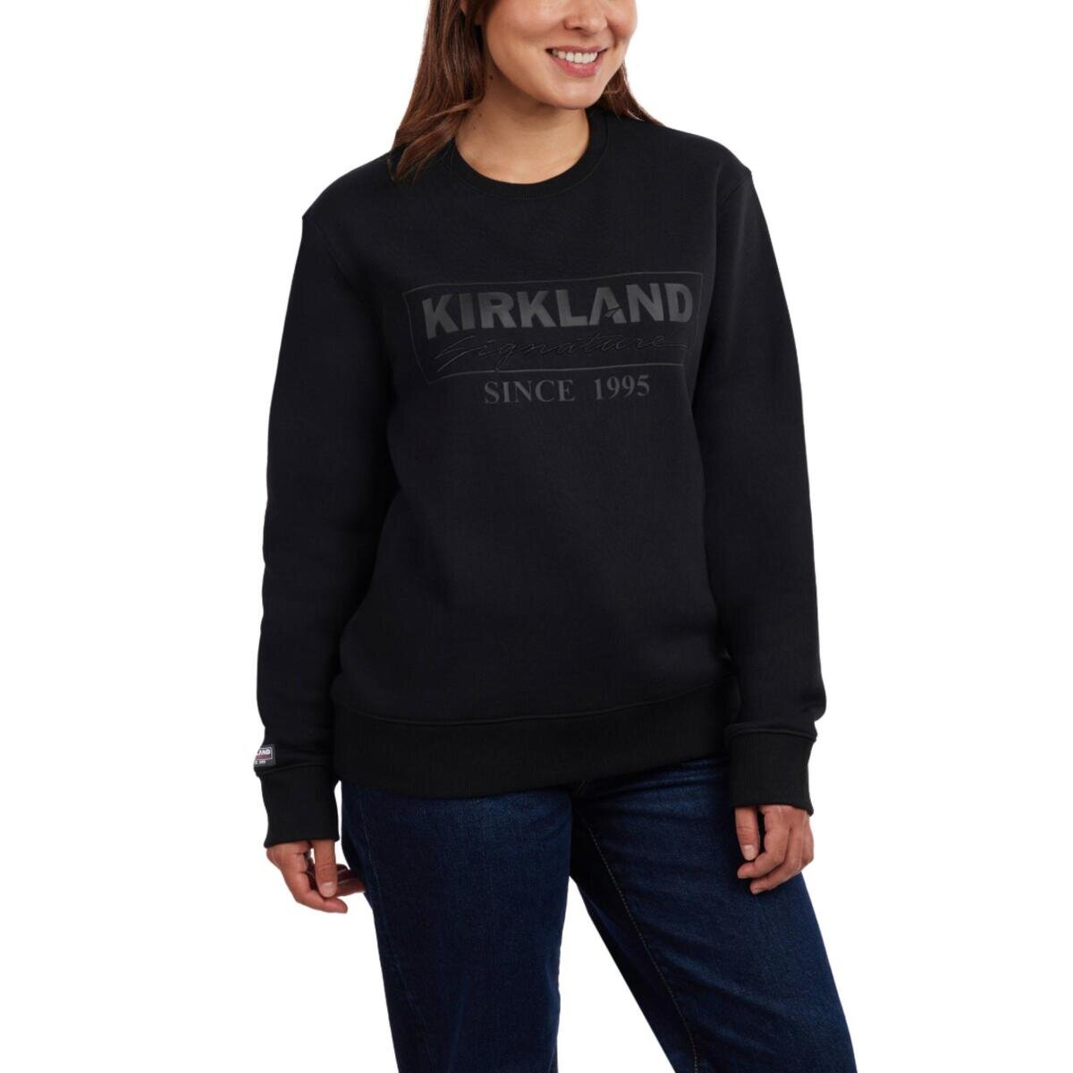 カークランドシグネチャー ユニセックス クルーネック スウェット ブラック L/XL