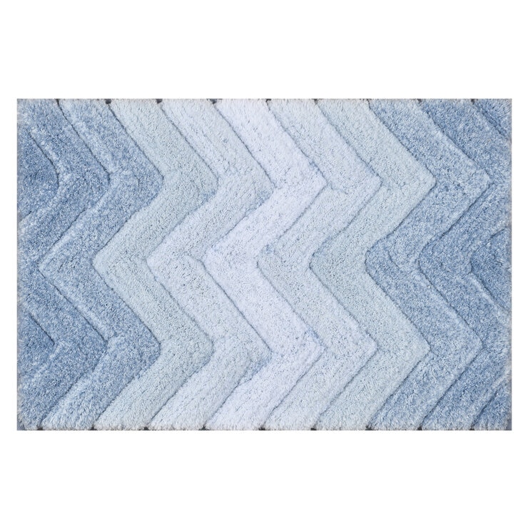 RIVIERA HOME マイクロポリエステル バスマット 40cm x 60cm 2枚組 ニューブルー