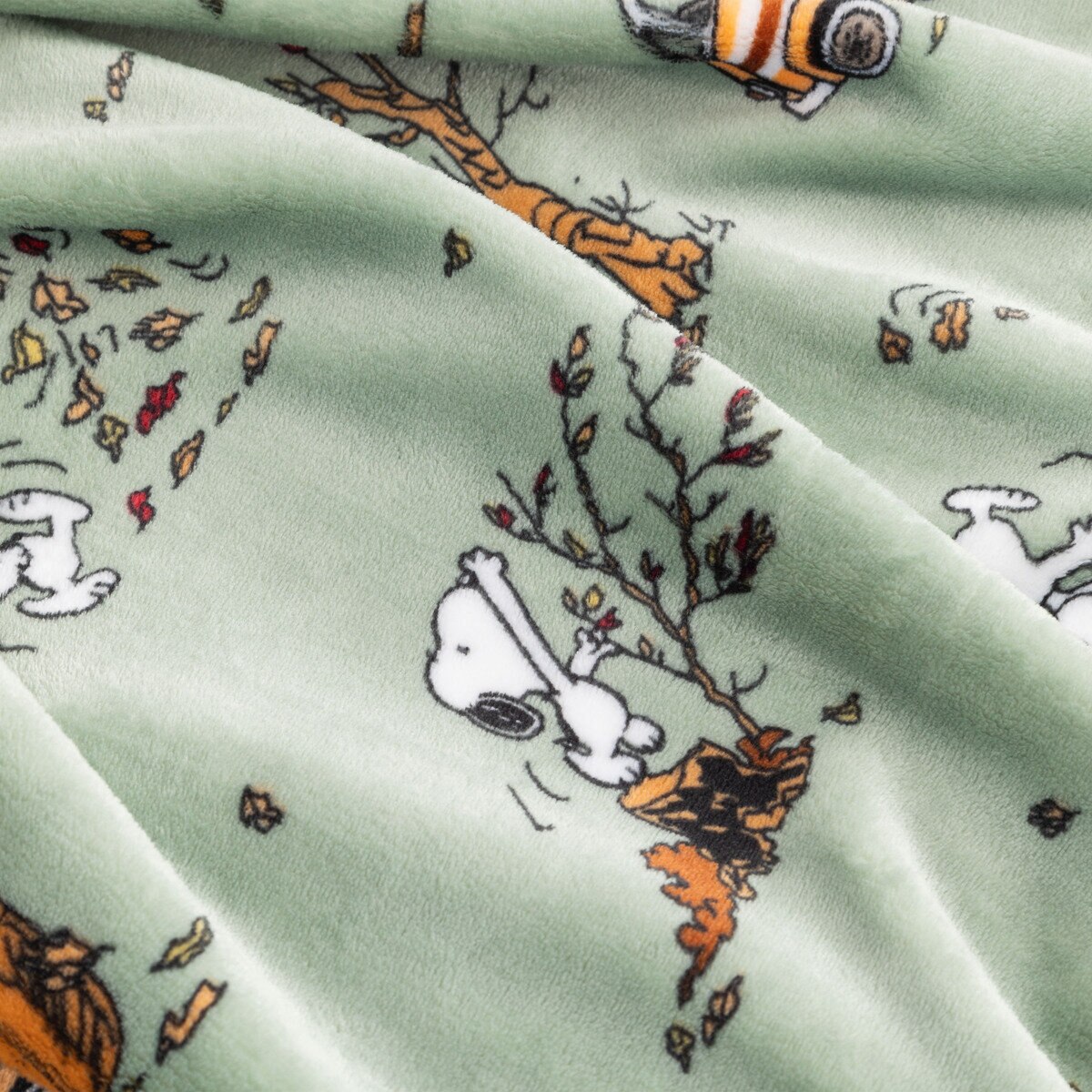 スヌーピー 大判ひざ掛け 152cm x 177cm グリーン