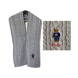 ポロ ラルフローレン ベア ケーブルニット マフラー 178x20cm アンドーバーヘザー