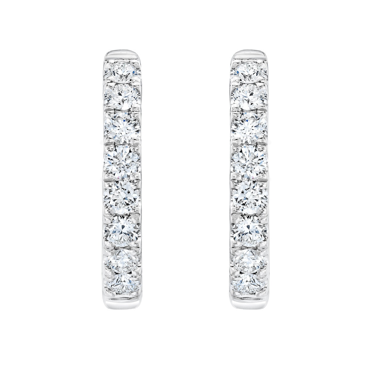 18K ホワイトゴールド 0.35カラット ダイヤモンド フープピアス