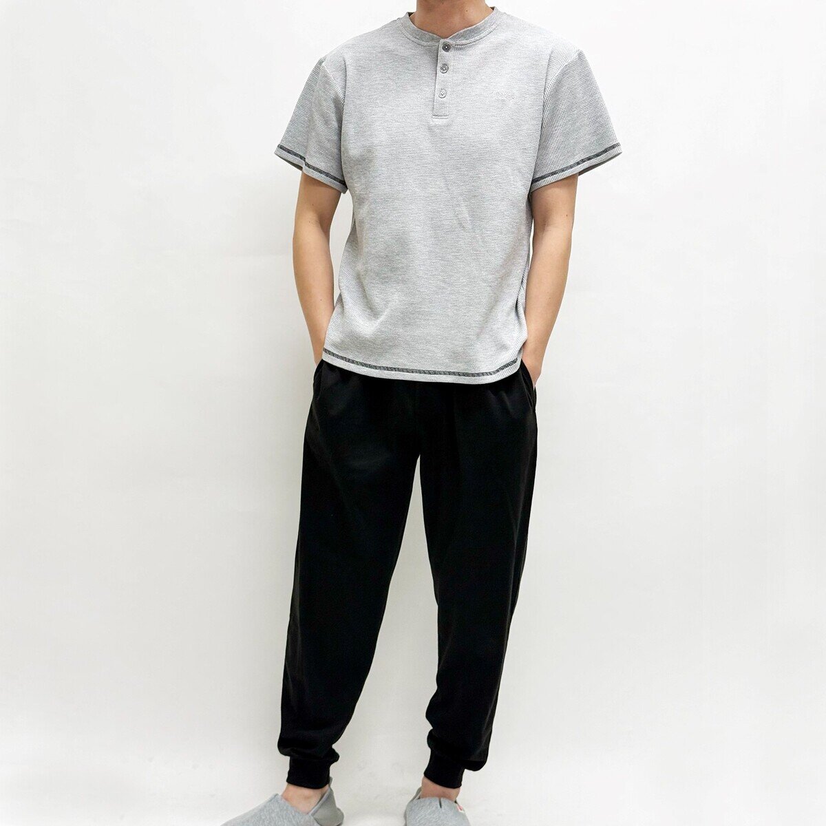 ヘインズ メンズ ラウンジウェアセット ブラック L