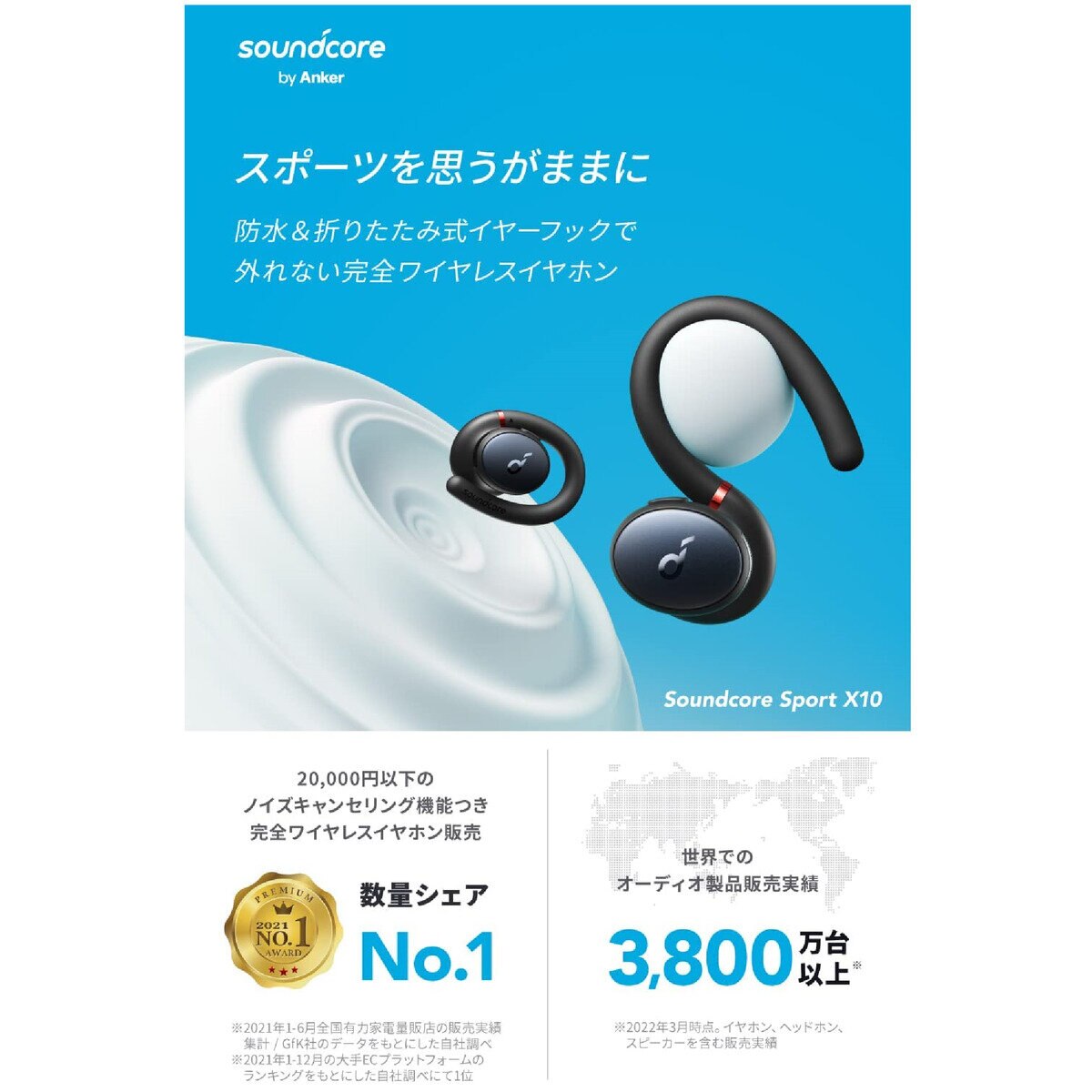 Anker（アンカー）サウンドコア Sport X10 完全ワイヤレスイヤホン