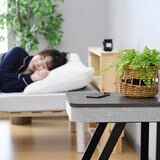 YAMAZEN スピーカー付きサイドテーブル グレー