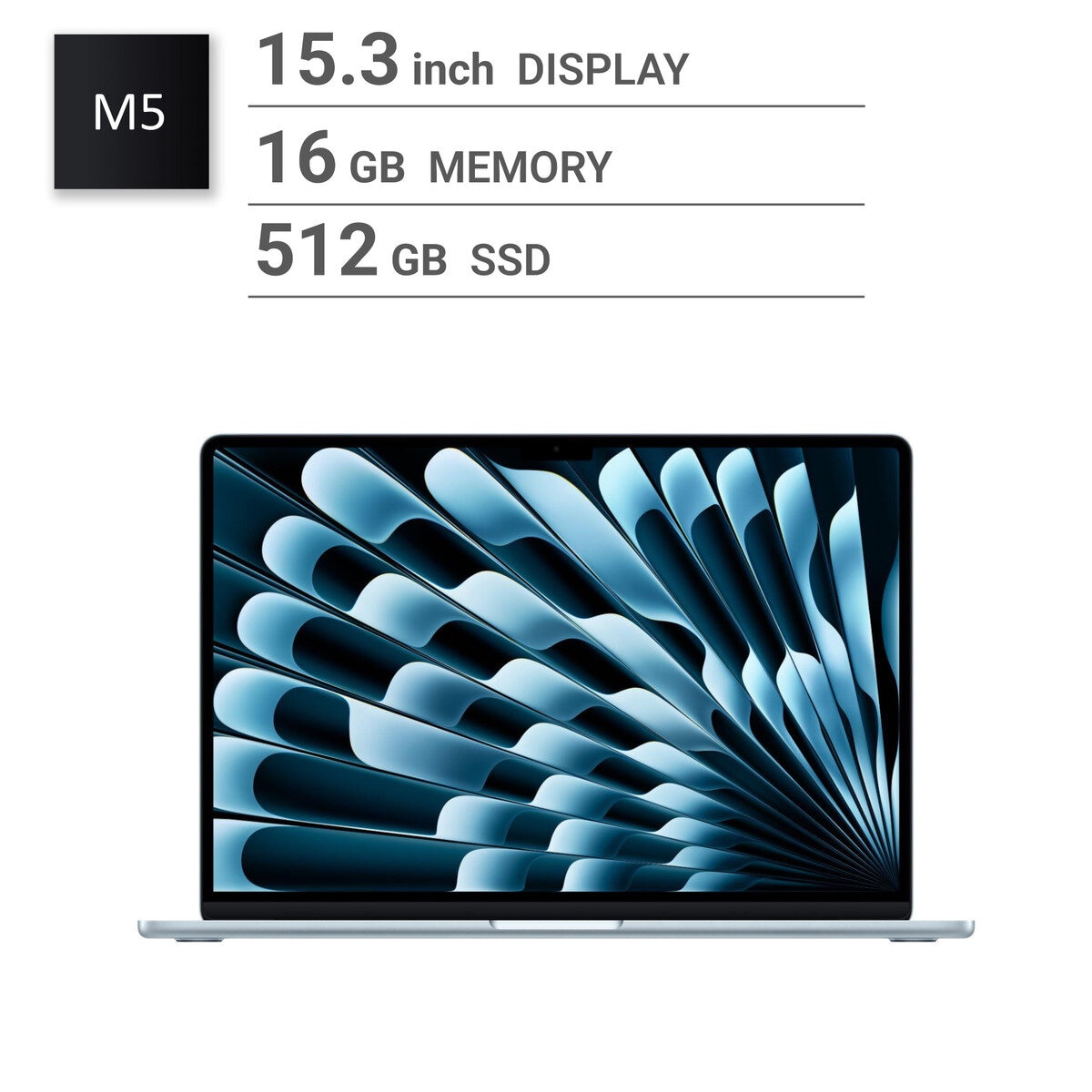 Apple/MacBook Air 15インチ/10コアCPU/ 10コアGPU/M5チップ /16GB/512GB SSD-スカイブルー