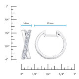 18K ホワイトゴールド 0.25カラット X フープ ピアス